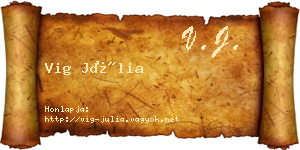 Vig Júlia névjegykártya